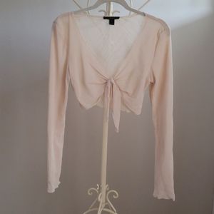 Express tan sheer mesh topper sz M